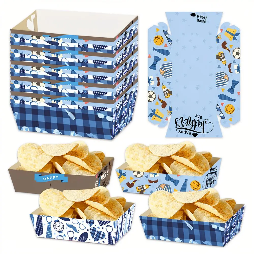 Paper Snack Container For Fathers Day Party Celebration Food Tray Decorative Supplies Table Decor Home Gathering