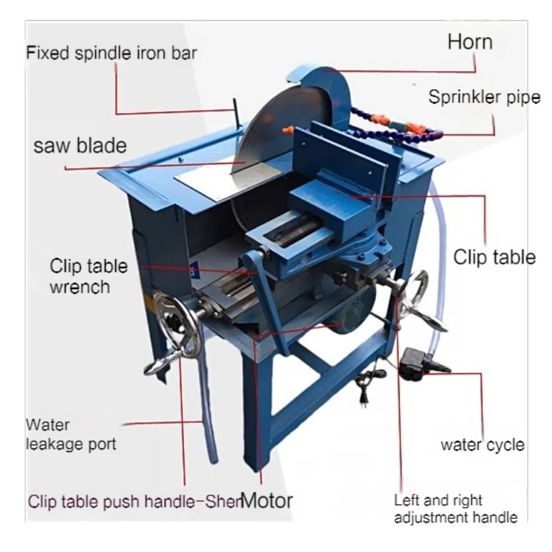 12 Inch Jade Cutting Machine Desktop 1500W Water Cutting Machine Stone Cutting Jade Gem Cuttier Tools 12 Inches 1.5KW