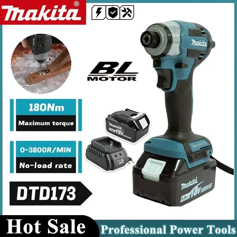 makita-dtd173-brushless-impact-driver-rechargeable-screwdriver-drills-cordless-power-tools-18v-bl-motor-tools