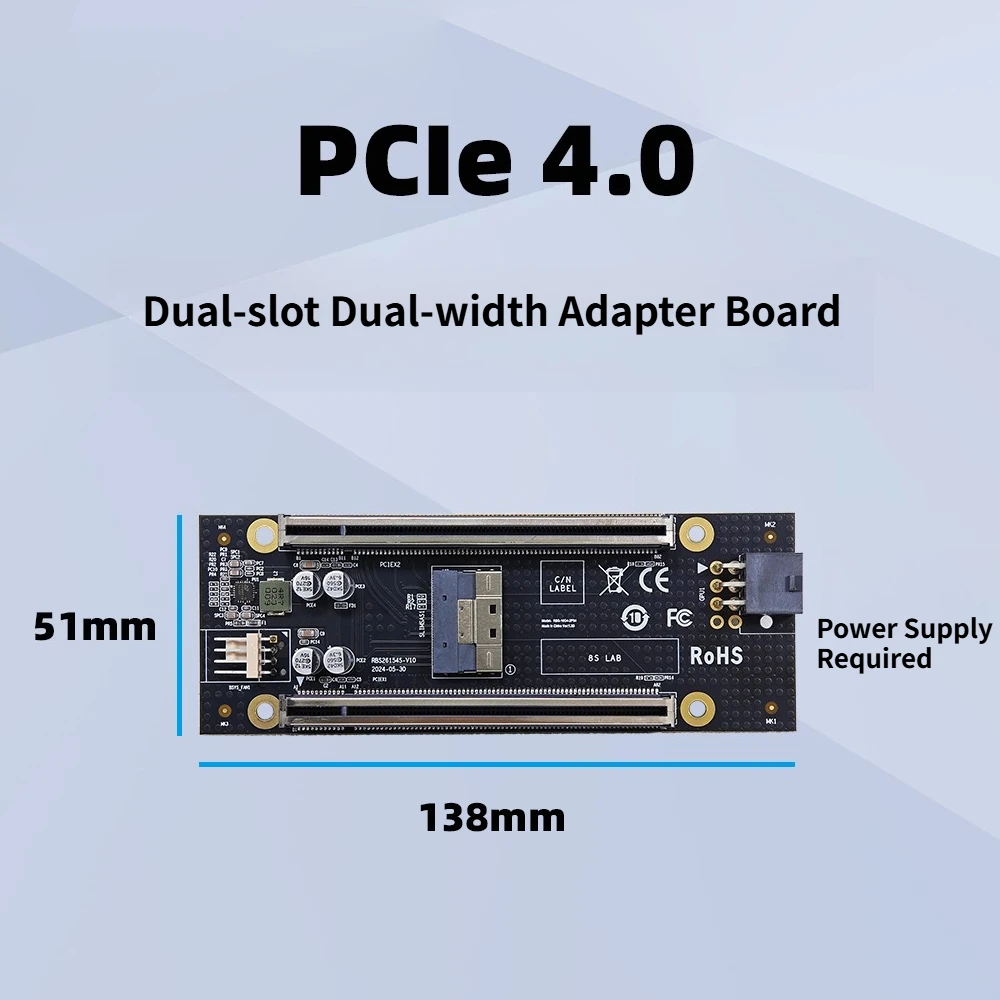PCIe 4.0 Dual X4 Card Slot Adapter Motherboard Need To Disassembled Dual-slot Adapter Backplane for Graphics Network Hard Drives