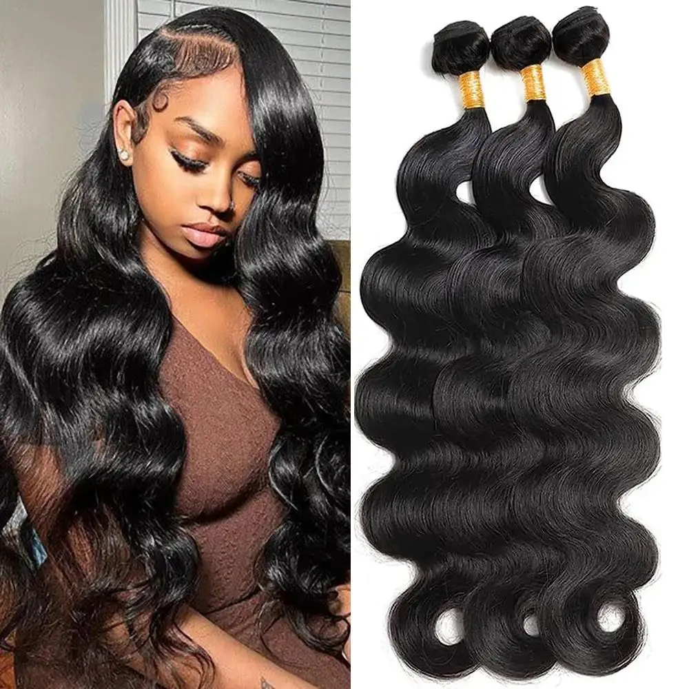 Body Wave Bundles Human Hair Brazilian Weaving Natural Black 3 4 Bundles Deal Virgin Hair 30 Inch Raw Hair Extension Super Sale