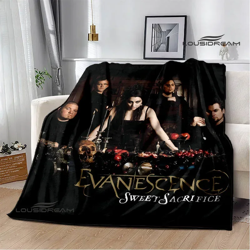 EvaneScence Band Retro Printed Blanket Fashion Warm Blanket Flannel Blanket Bed Linings Home Travel Blanket Birthday Gift