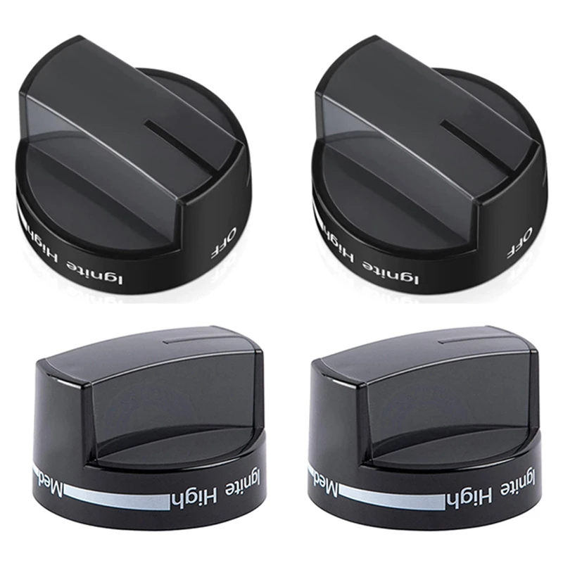 4X W10339442 Stove Knob, Cooktop Surface Burner Control Knobs Black Replacement Accessories WPW10339442 PS11753188