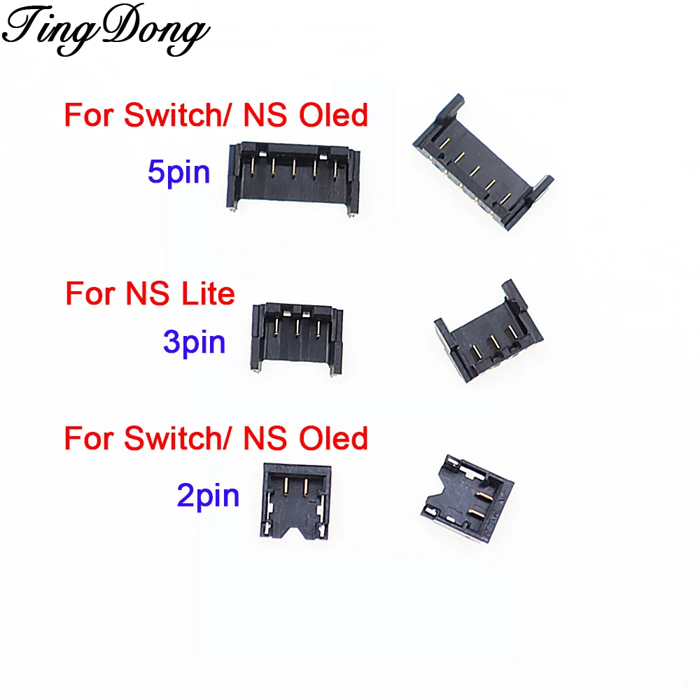 1-5 Peças: Soquete de Bateria para Placa-Mãe para Nintendo Switch, NS OLED, Interface de Porta de Bateria para Console NS Lite, Substituição de Plugue Recarregável