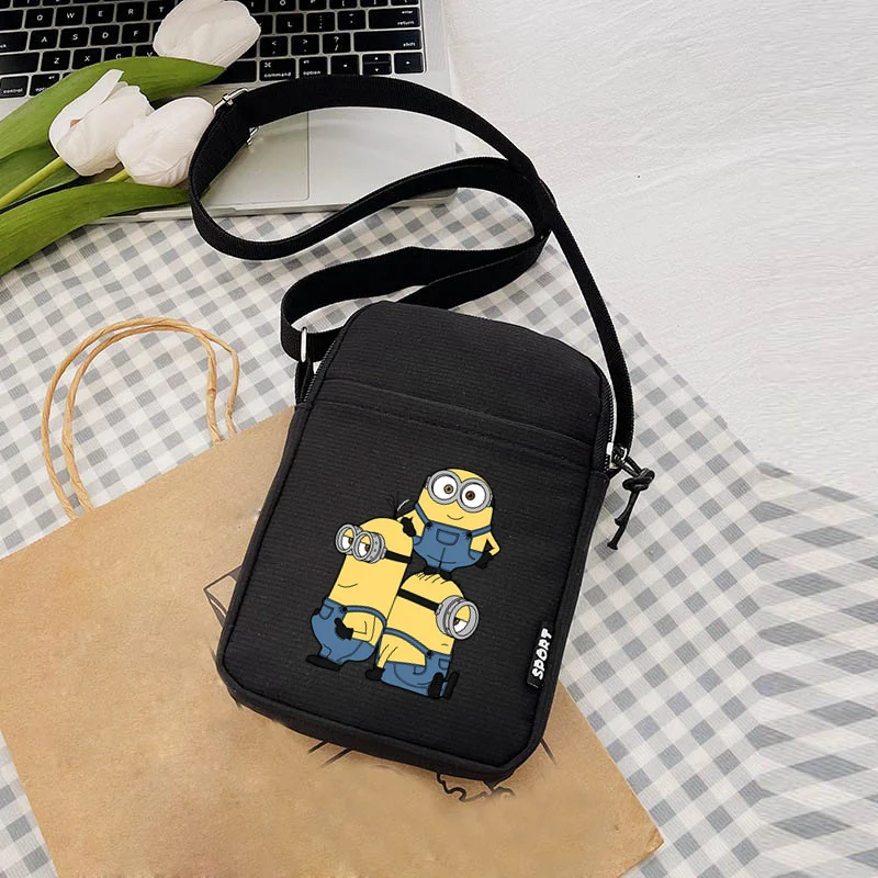 Cute Miniones New Fashion Mobile Phone Bag Women's Messenger All-match Mini Small Crossbody Hanging Coin Purse Vertical Handbag