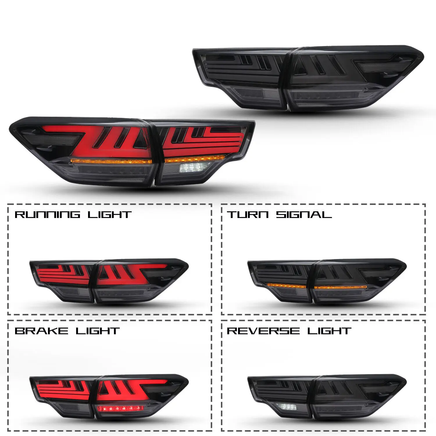 LED Tail Lights For Toyota Highlander 2014-2021 DRL Start UP Animation Assembly Car Styling Rear Back Lamp Accessories