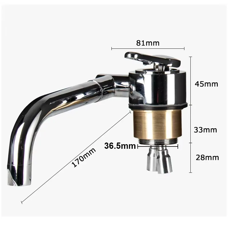 RV Motorhome Hot & Cold Folding Faucet, 304 Stainless Steel Kitchen Bathroom Faucet, Camper Trailer Accessories