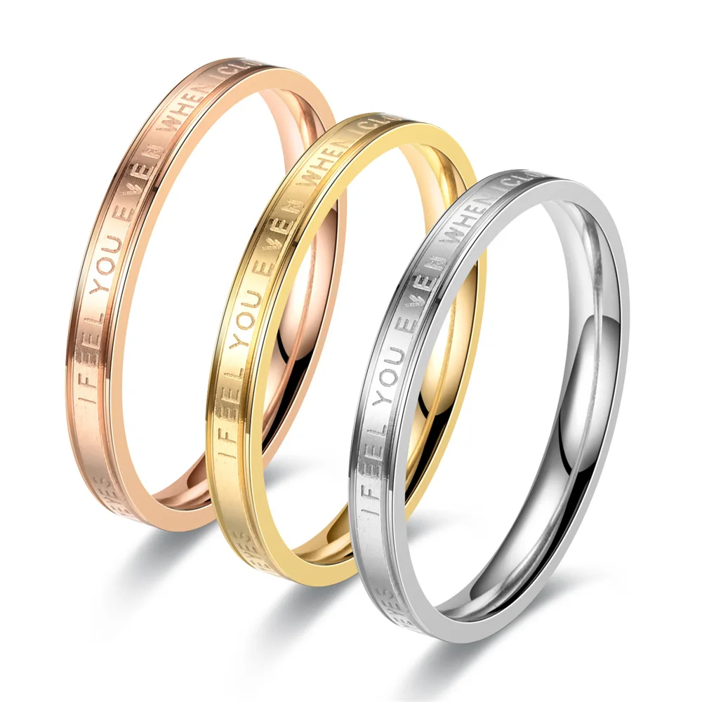 

2025 European and American new love letter I FEEL YOU Forever together couple ring