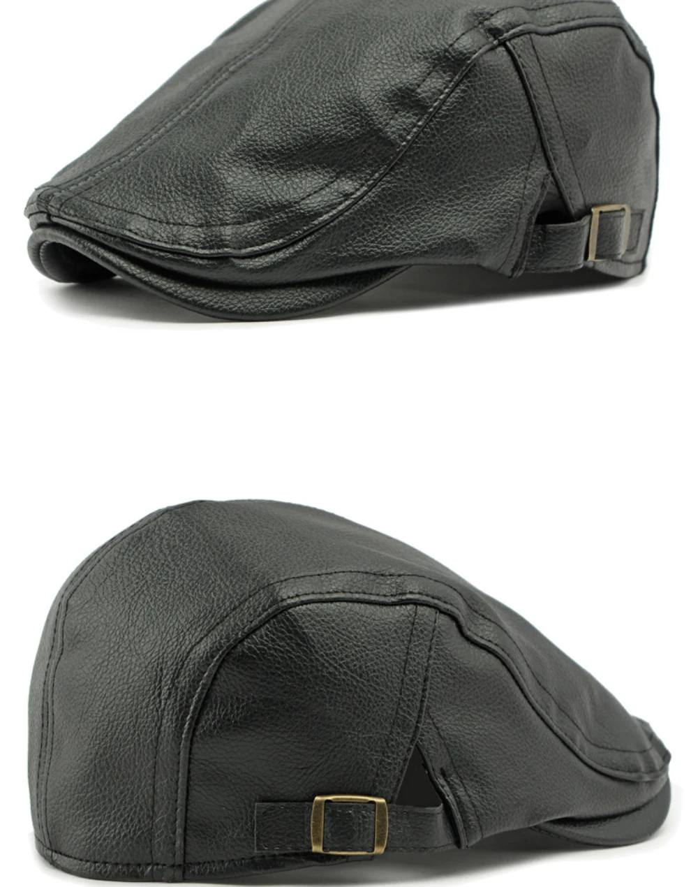 HT4953 Herren- und Damen-Baskenmütze, Vintage-Künstler-Malermütze aus PU-Leder, flache Ivy-Mütze für Damen und Herren, dicke warme Herbst-Winter-Baskenmütze – Detail 10