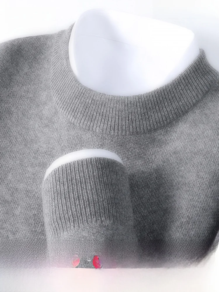 

Warm Pure Color round Ne Men's Wool Sweater 455g High ammage 00 Wool SNOW FLNG Casual Sle Inner Wear Long Sve