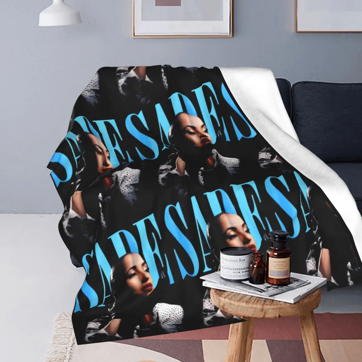 S-Sade Adu Singer 80s Music Blanket Flannel Funny Soft Throw Blankets for Home Autumn/Winter