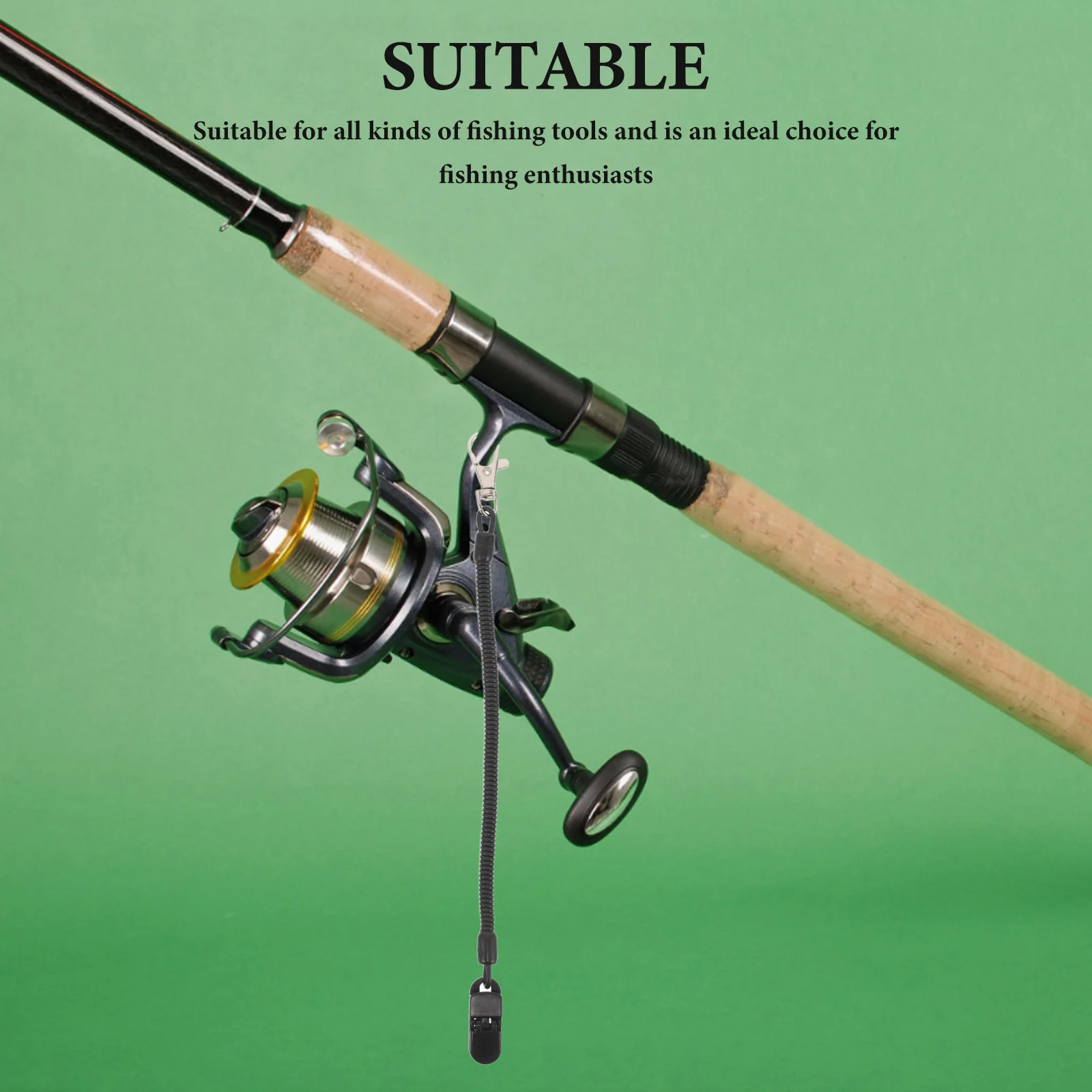 

Lanyard Fishing Anti-loss Buckle Rope Coiled Diving Boating Colored Hook Black Quick Release Elastic Fixing Lost