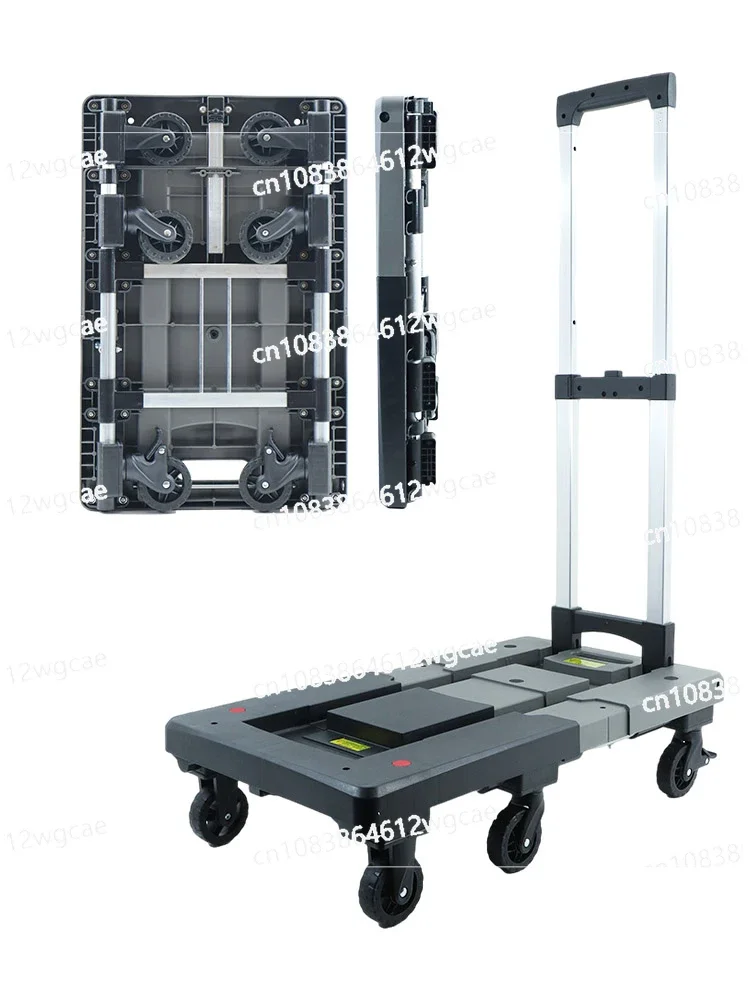 Full Folding Trolley Push-pull Dual-purpose Small Trailer Handling Flatbed Truck Shopping Cart Pulling Truck Hand-pulled Truck