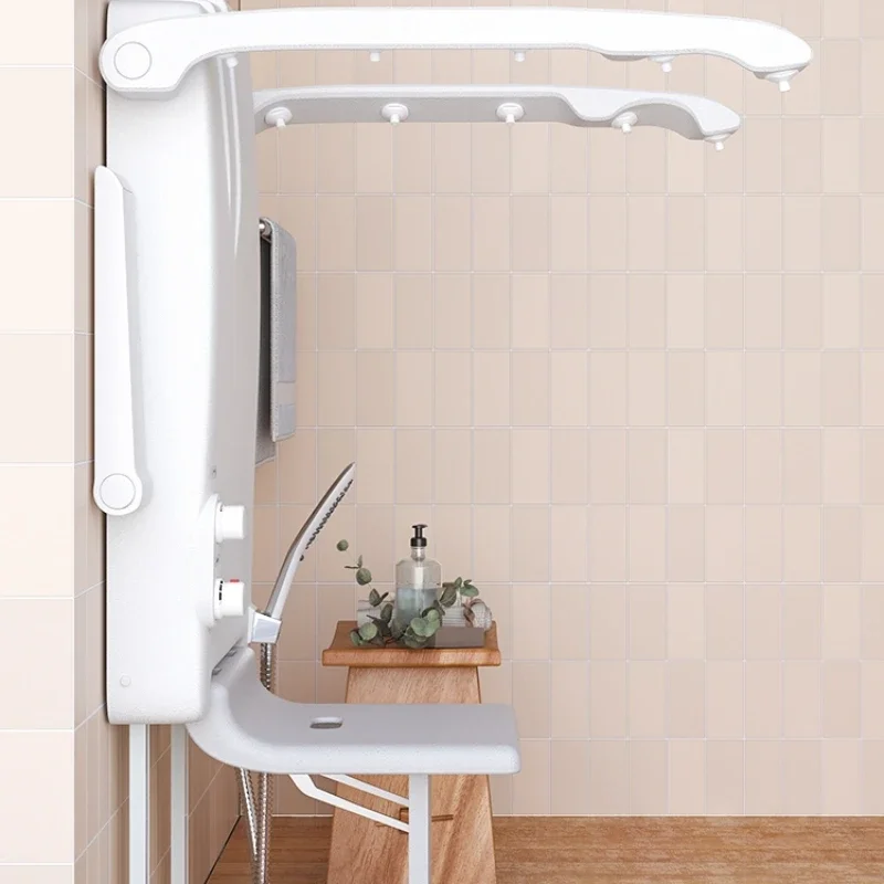 

Sitting Thermostatic Shower Multifunctional Wall Mounted Sitting Shower for Elderly Bathing Chair Folding Shower