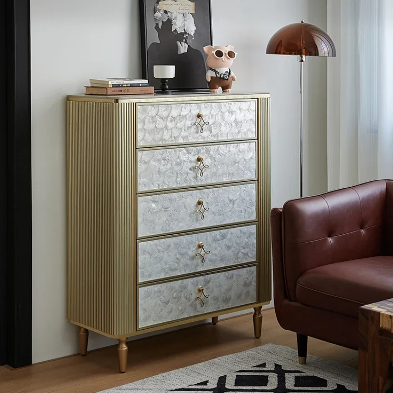 Gold Luxury Morden Cabinets Fashion Storage Drawers Entrance Home Cabinets Women Bedroom Comodas Con Cajones Corner Furniture