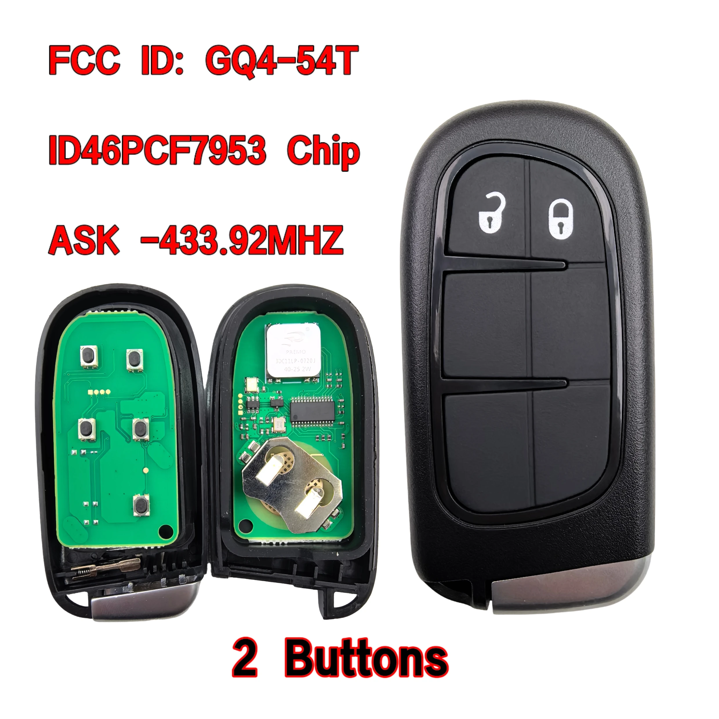 GQ4-54T ID46Chip 433Mhz 2/3/4/5BT Fernbedienung LKW-Auto-Schlüssel/PCB für Dodge für RAM 1500 2500 3500 2014 2015 2016 2017 2018 Keyless Go – Detail 7