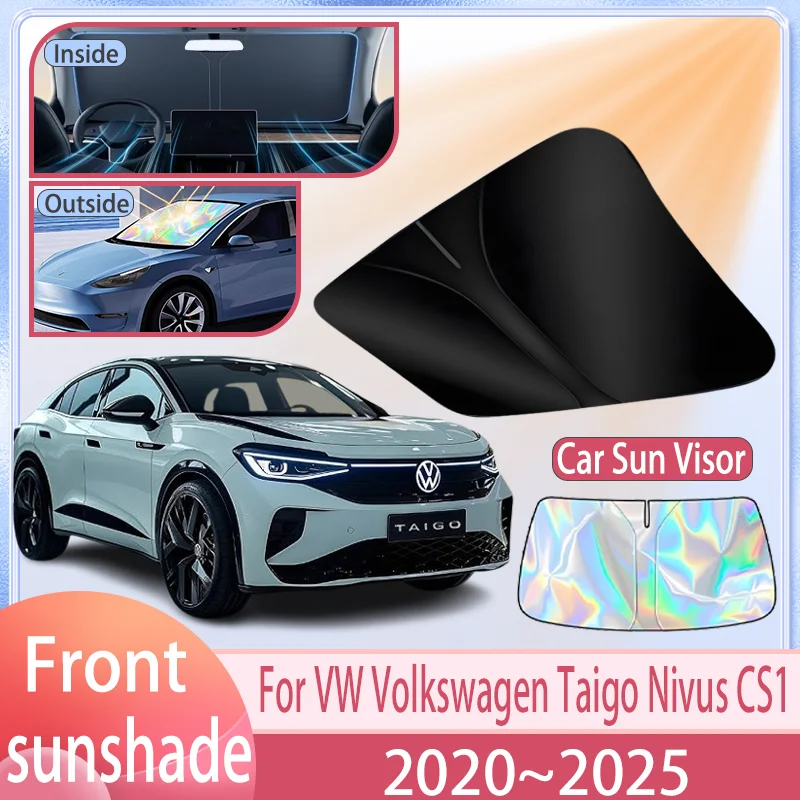 Parasol de coche para VW Volkswagen Taigo Nivus 2020 ~ 2025 2024 2023 cubierta de visera de parabrisas delantero accesorios de protección Anti UV