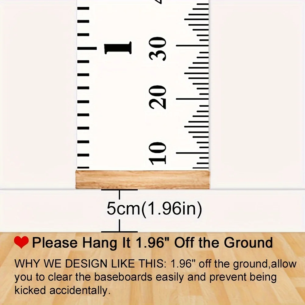 1pc Creative Decorative Hanging Painting,Height Ruler Wall Hanging Photography Tool,Black And White Simple Style Painting