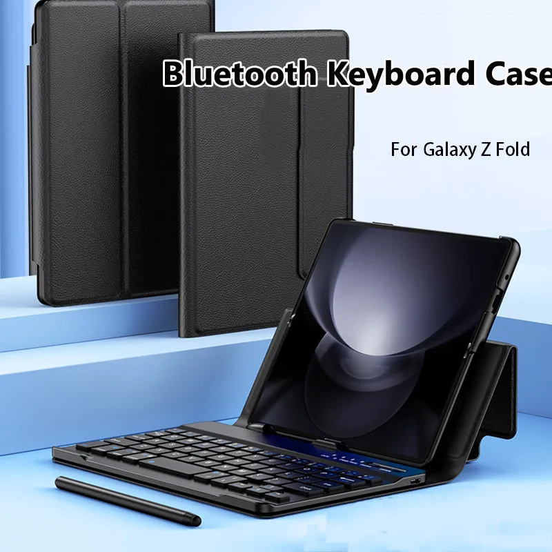 

Кожаный чехол с клавиатурой для Samsung Galaxy Z Fold 6 Z Fold 3 2 1