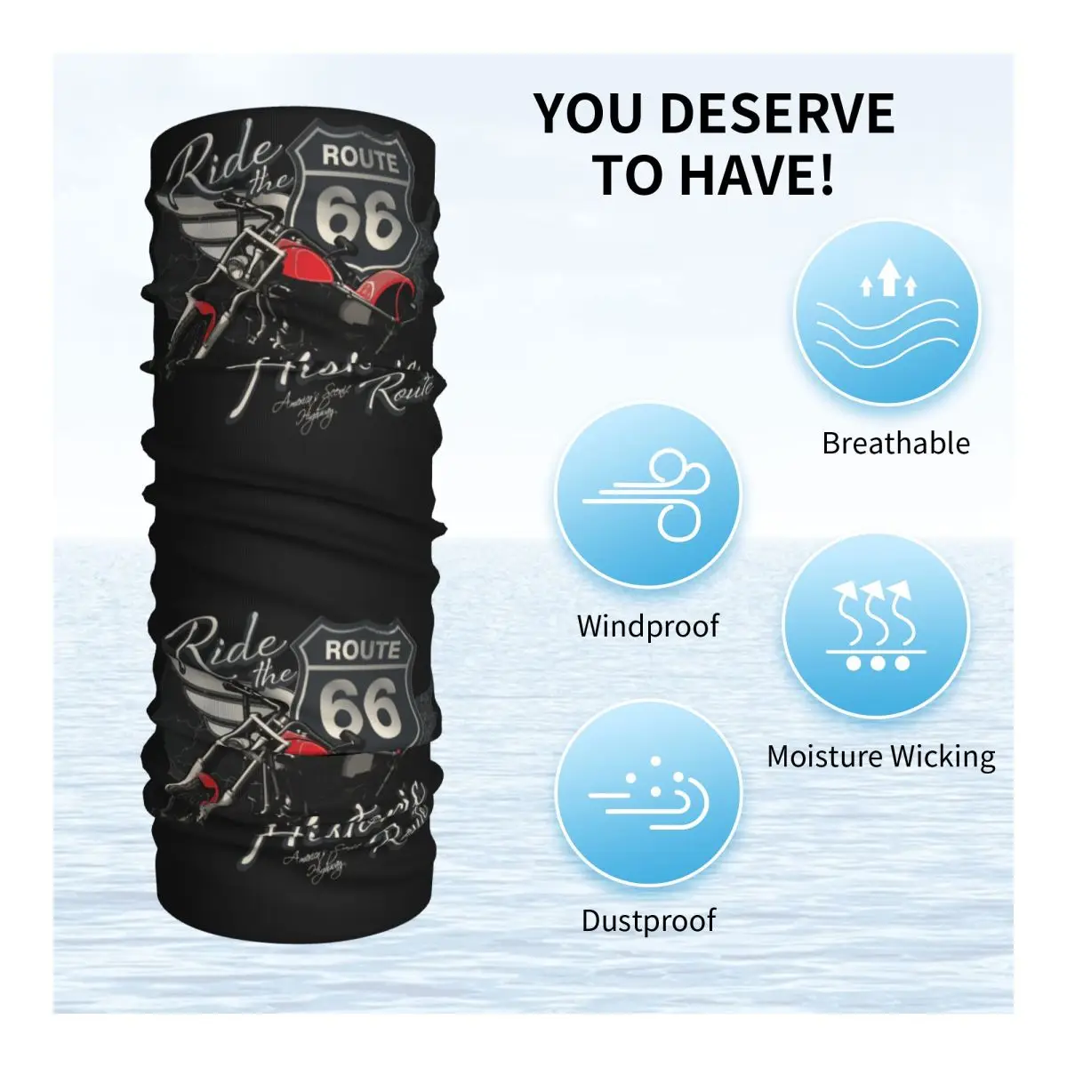 ركوب الدراجات النارية الطريق التاريخي 66 باندانا الرقبة أدفأ النساء الرجال الشتاء المشي لمسافات طويلة وشاح التزلج الجراب واقي الوجه #3