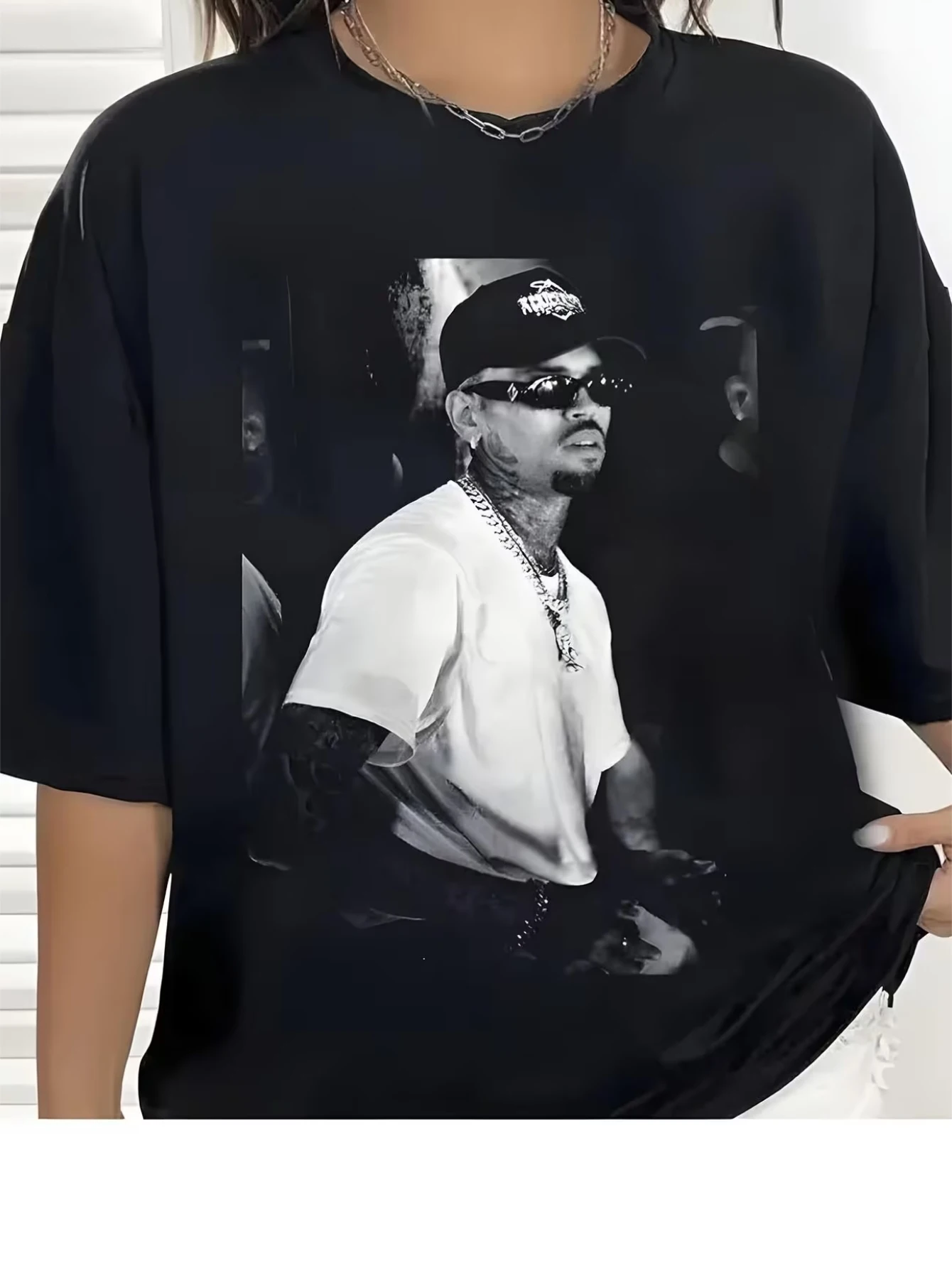 Fashion Printed Women's Pure Cotton T-shirt, Simple Tailoring Shows Masculine Temperament, Pure Cotton Material, Calm Solid Color with Vitality Printing, Comfortable and Breathable, A Must-have Classic in Summer