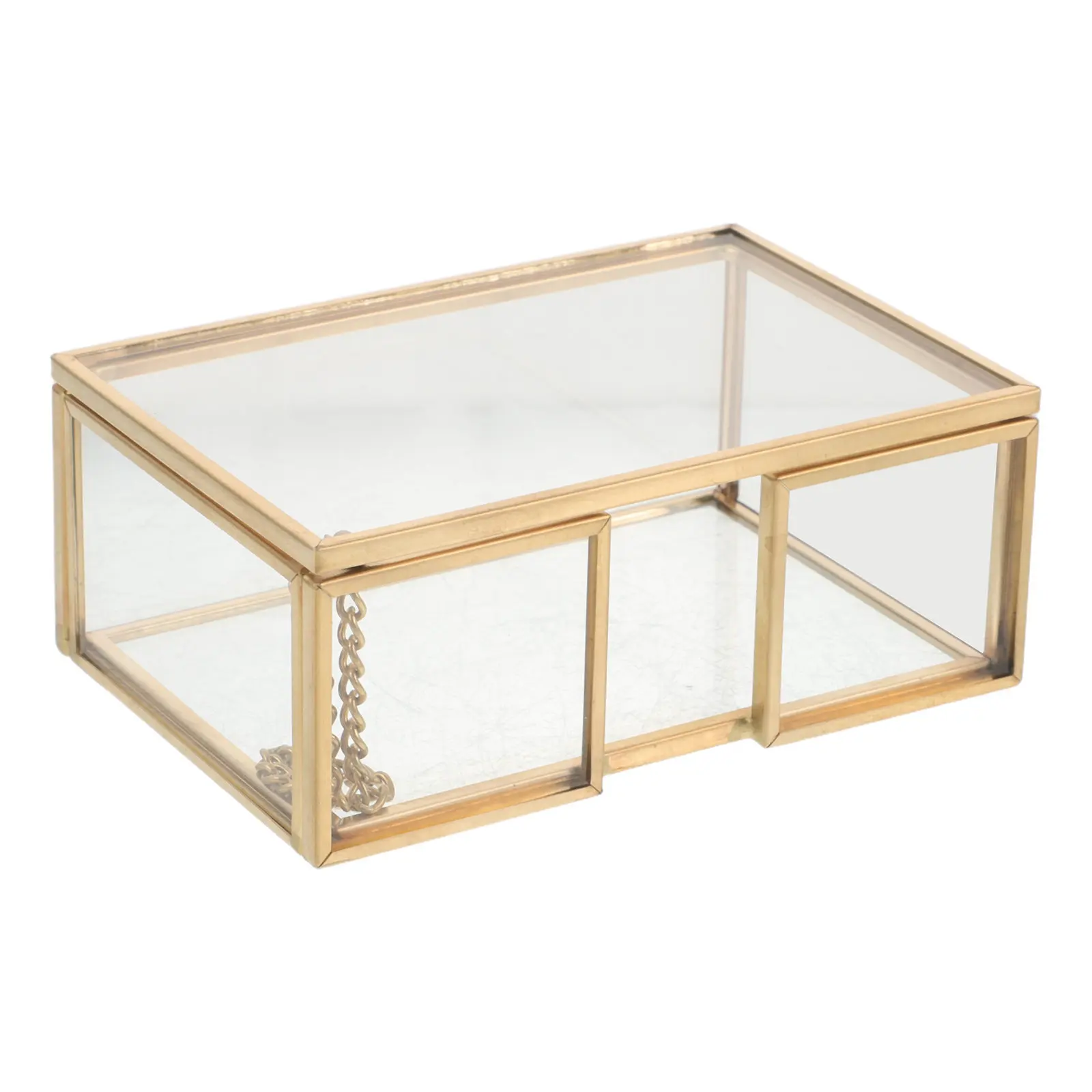 Desktop Business Card Holder Brass Vintage Gold Glass Display Stand Executive Office Tabletop Organizer Business Card Case