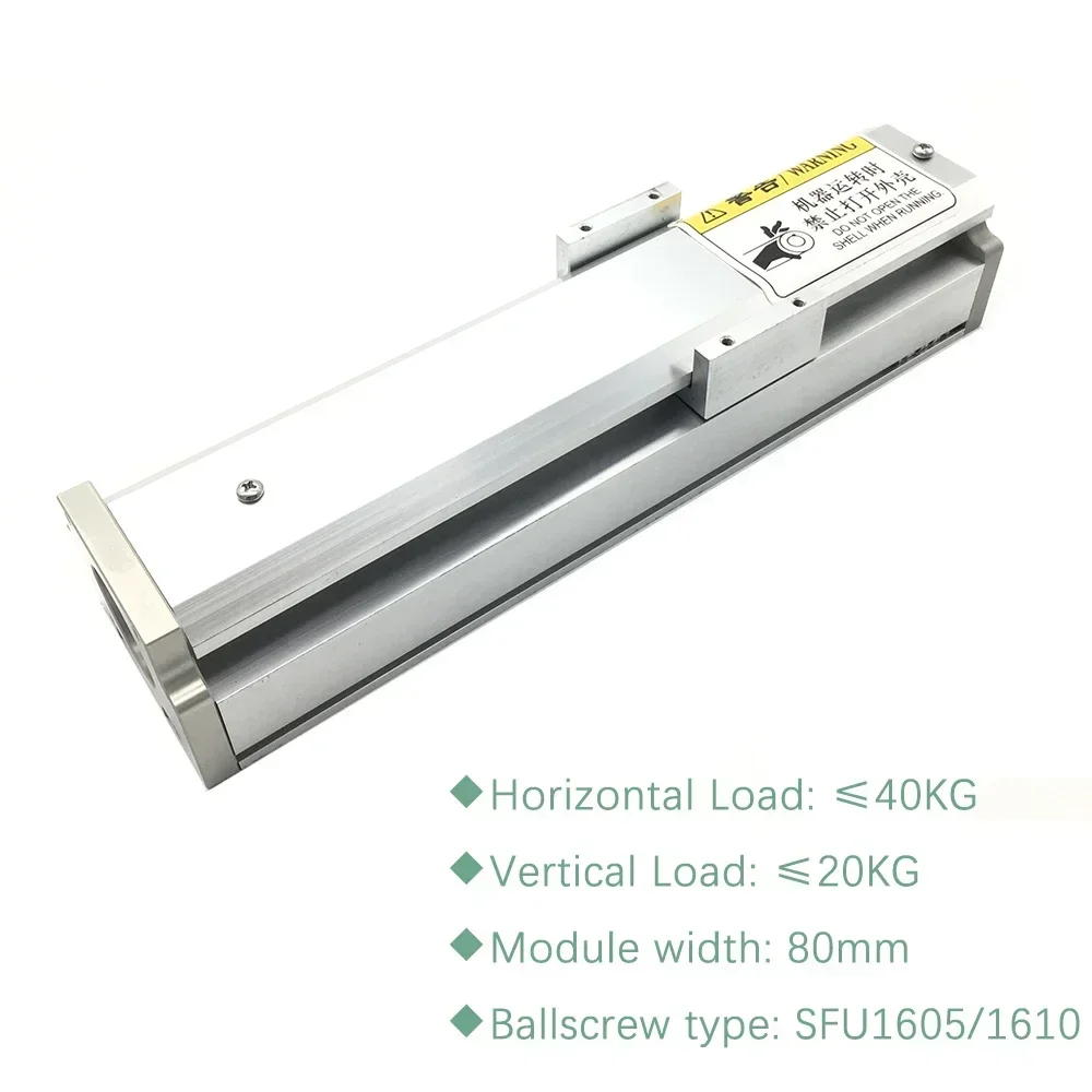 CNC Sliding Table Fully Enclosed Linear Rail Table 80mm Width Dust Cover Ballscrew Slide Stage SFU1605 SFU1610 XYZ Axis