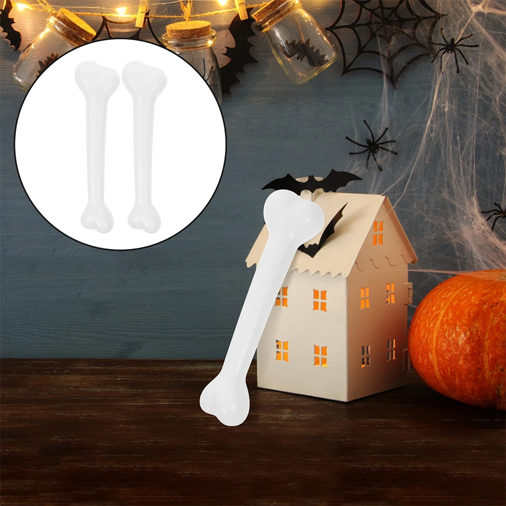 

2pcs Plastic Bones Costume Accessories Realistic Halloween Props Decor Ornaments Craft Supplies Lightweight Storage