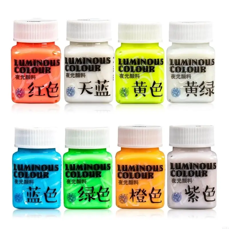 Q5WA Glow Acrylic Paint Blacklight Reactive Fluorescent Paint for Rock
