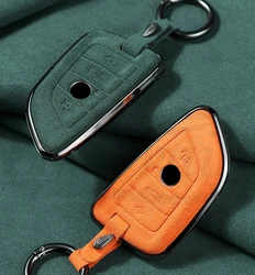 Car Alcantara Key Case Cover Holder Chain For BMW G20 G30 X1 X3 X4 X5 G05 X6 F20 G21 f40 f80 35i 3 5 7 Interior Accessories