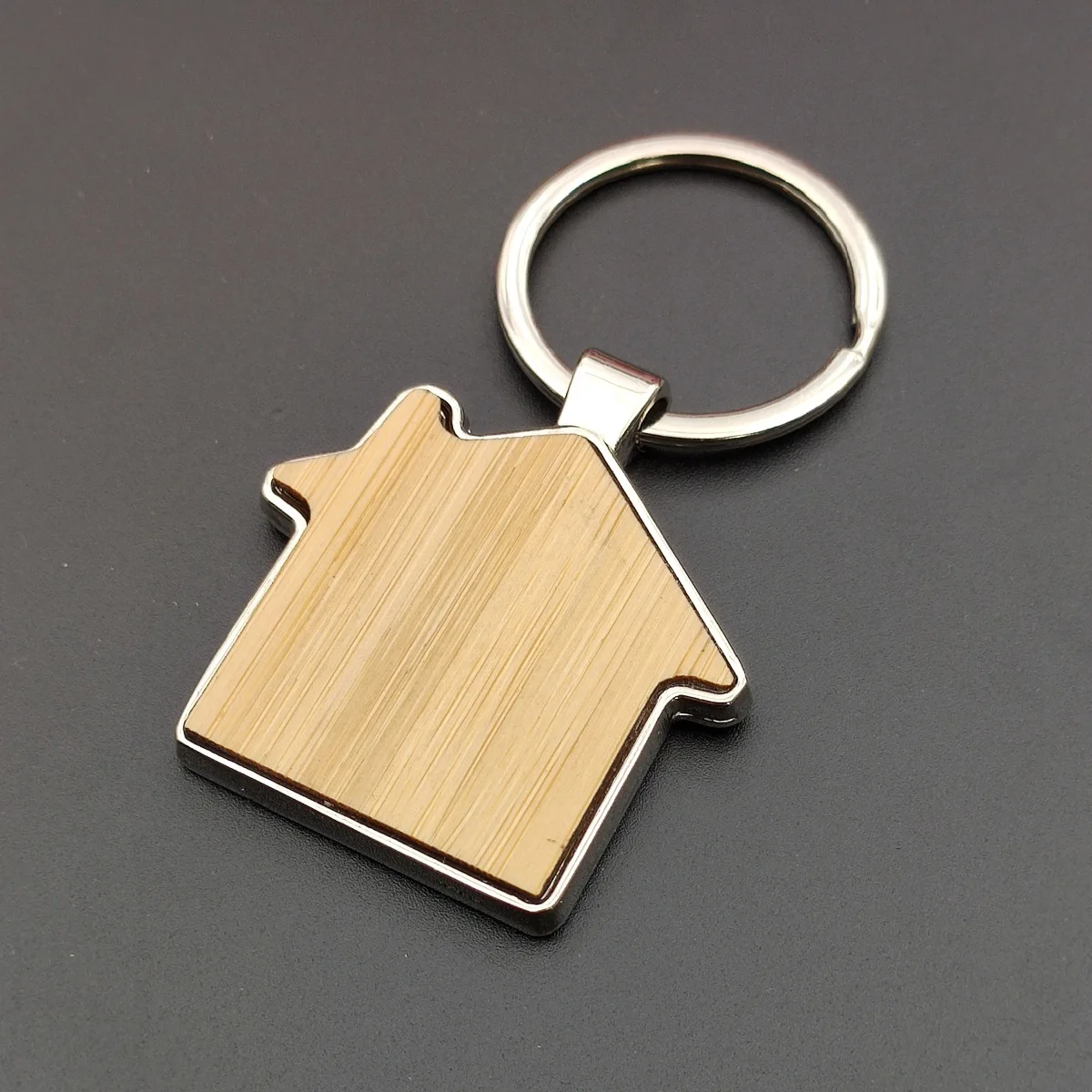 Individueller Holz-Schlüsselanhänger Lasergraviert Modisch DIY Taschen- und Auto-Schlüsselring Rechteckig Rund Handgefertigt Herren Damen Metall-Accessoire Geschenk – Detail 9