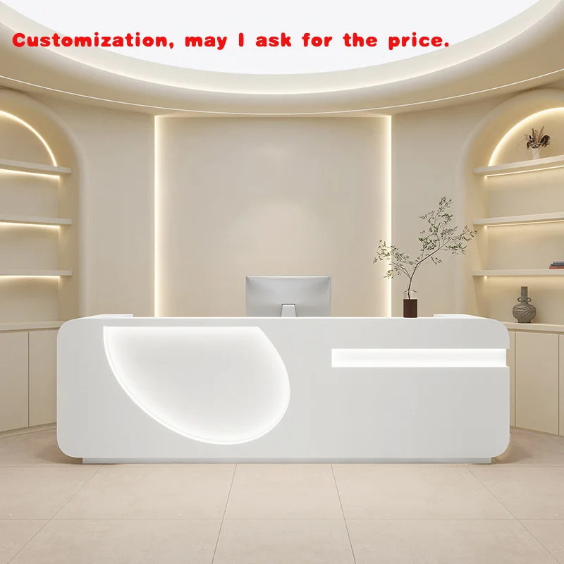 custom.Customized Minimalist Modern Medical Beauty Clothing Store bar Baked Paint Company Front Desk Reception Cashier Shop Coun