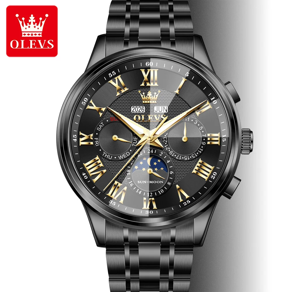 

OLEVS 7113 Watches For Man Automatic Luxury Roman Scale Mechanical Watch Original Waterproof Week Date Mens Watch Reloj