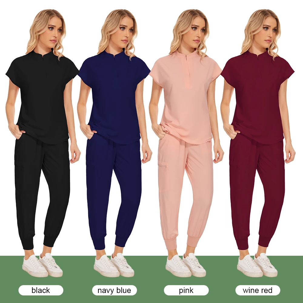 Abbigliamento medico per le donne uniformi da infermiera scrub Set abbigliamento da lavoro ospedaliero tuta medica nuova blu all'ingrosso uniforme solida Unisex