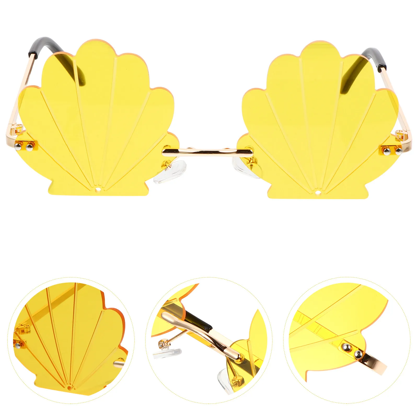 1Pcs Funny Sunglasses Yellow Conch Design Party Photo Props Creative Fashion Eyewear Popular Photo Booth Glasses Decor