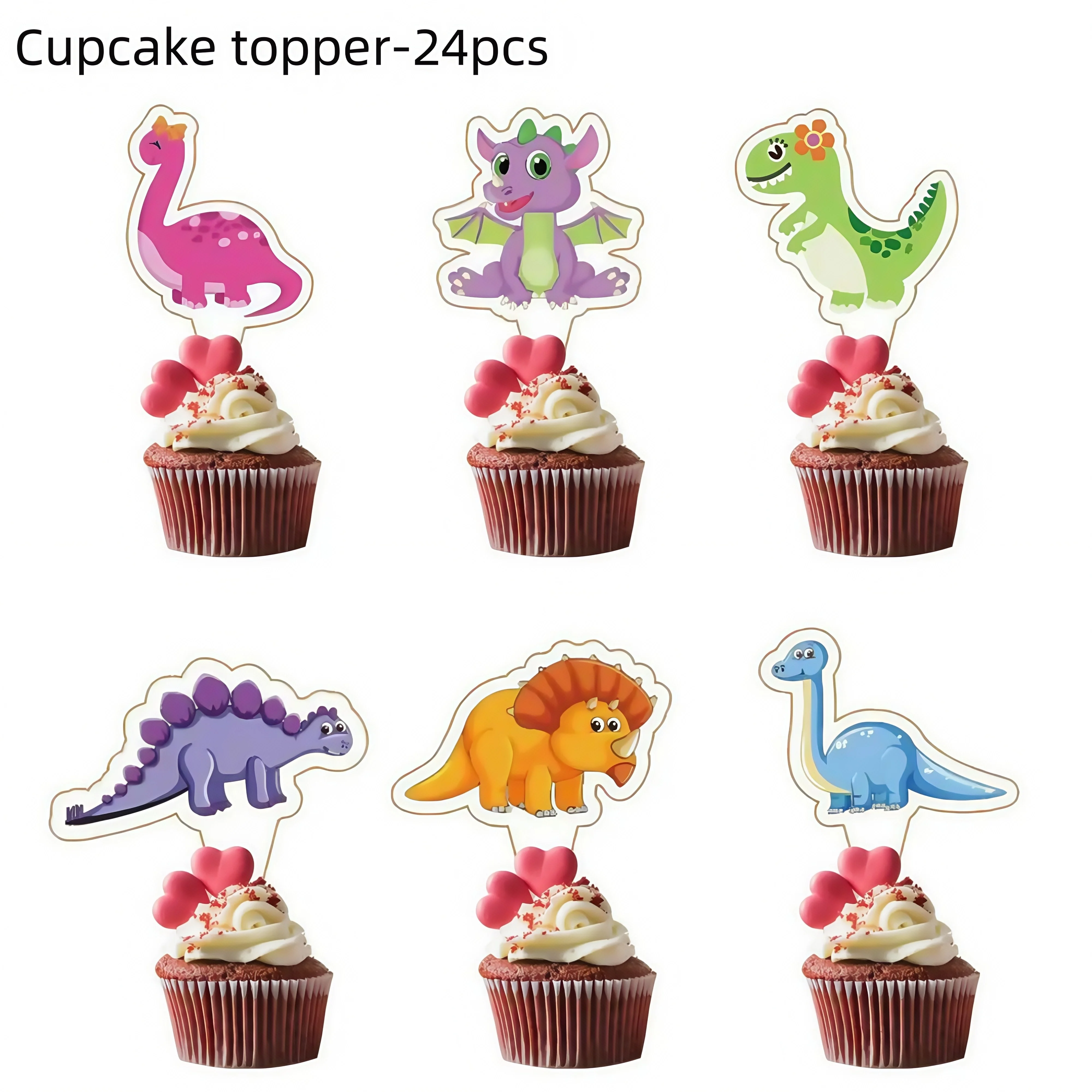 Rosa Dinosaurier Geburtstagsparty Dekorationen Geschirr Tasse Teller Serviette 3D Dinosaurier Ballon für Babyparty Zubehör Gastgeschenke – Detail 3