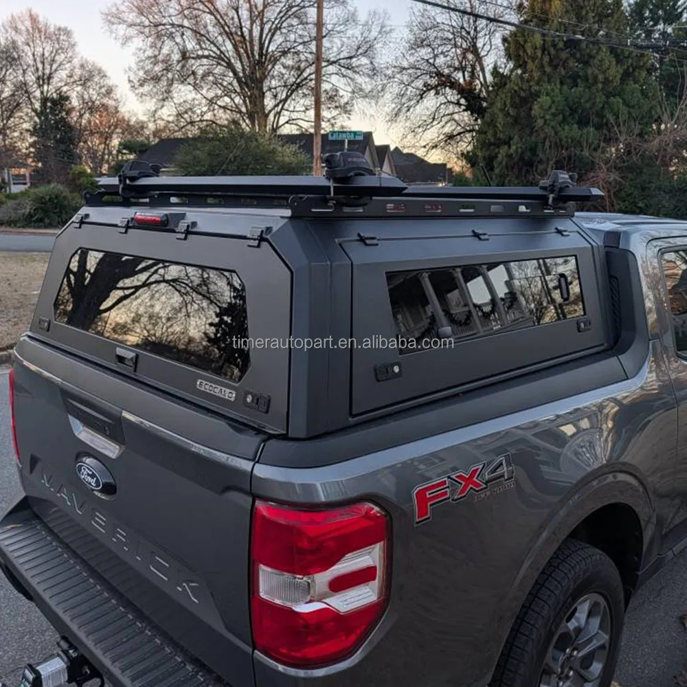 Stock Steel Bed Hard Cover for fo rd Maverick 2022-2023 Slide Windows Canopy Camper Shell Topper Waterproof Locking No-Drill