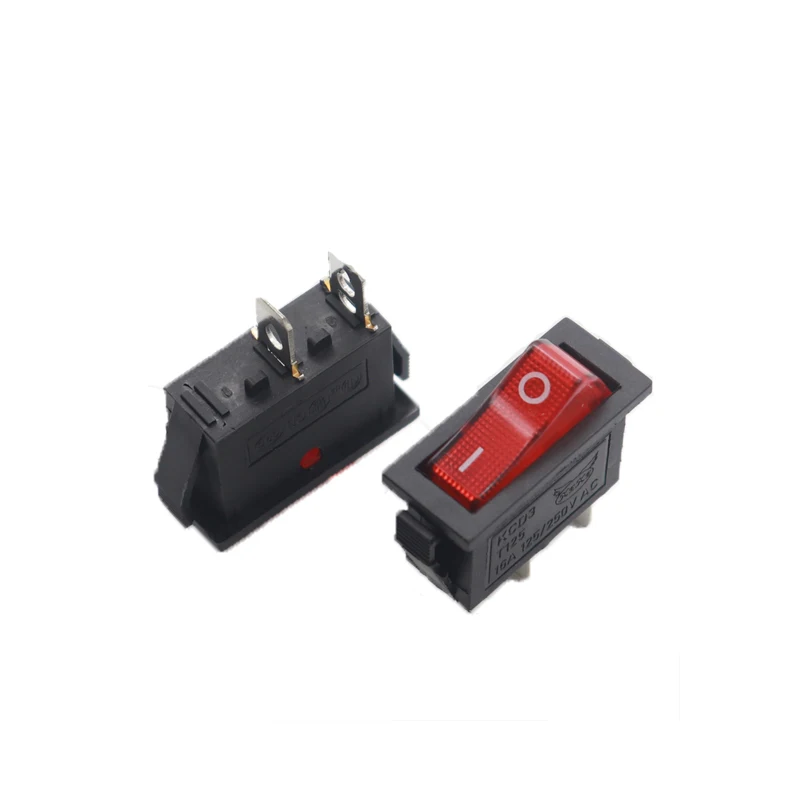 【5-1PCS】KCD3 220V ON/OFF SPST Rocker Switch Single Pole Single Throw 2 3 Position 20A 125VAC With LED Light
