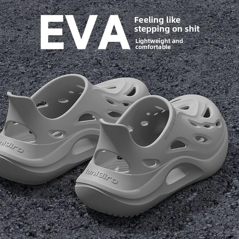 2026 Men's Sandals Summer Outdoor Wear Driving Sports Beach Anti-slip Thick Bottom Headed Clog Shoes Breathable Casual EVA