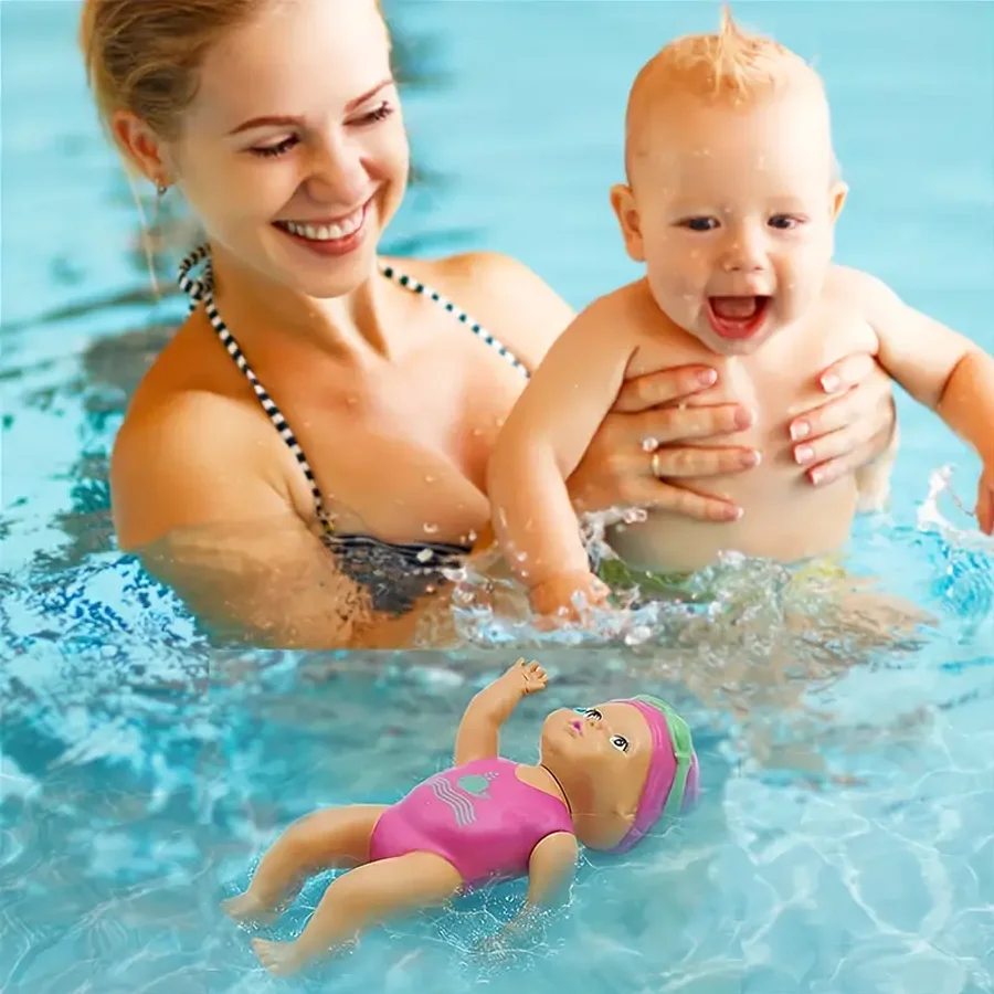 Fun swimming doll simulation wind-up doll model children's bathing and bathing bathroom toys