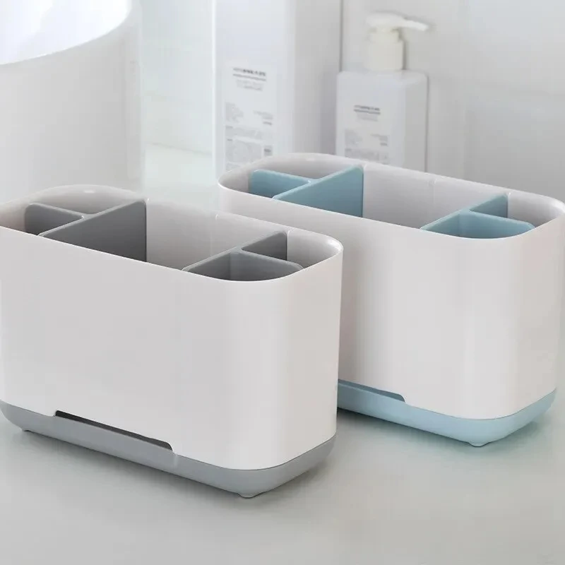 Creative Home Desktop Storage Box Bathroom Finishing Grid Storage Box Plastic Toothbrush Rack Washstand Storage Box