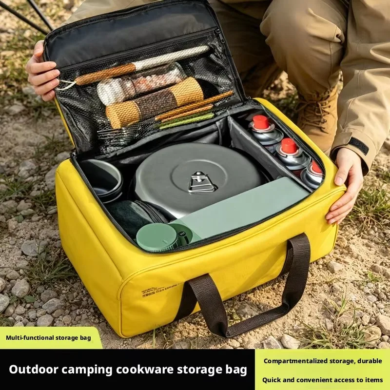 Home/Outdoor Large Capacity Picnic Bag, Portable Camping Storage Bag for Gas Stove, Tactical Tool Organizer Gear