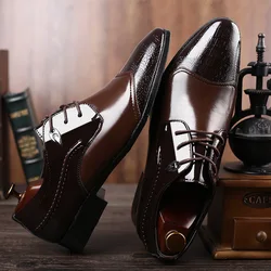 New Oxford Shoes for Men Luxury Crocodile Men Dress Shoes High Quality Patent Leather Party Shoe Business Men Casual Shoes 2025