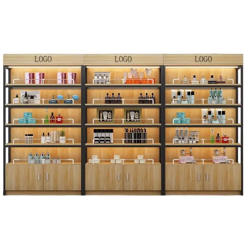 custom.Supermarket Display Shelves Wood Metal Supermarket Display Shelf Retail Store Display Rack Convenience Store Snack Co