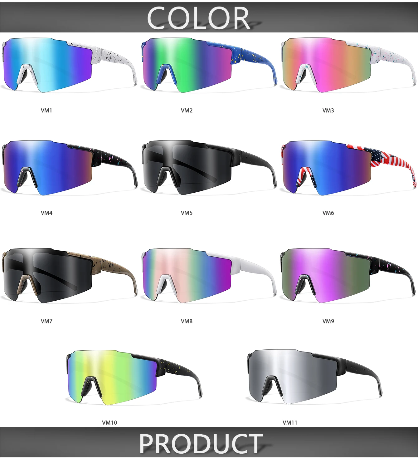 3 Paar modische Sport-Sonnenbrillen mit großem Rahmen für Damen und Herren, Radfahren, Laufen, Wandern, Klettern, UV400-Brillen – Detail 3