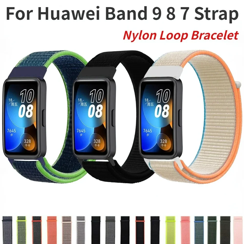 

Нейлоновый ремешок-петля для Huawei Band 10 9 8 7, оригинальный дышащий сменный браслет для Huawei Band 10 9 8, аксессуары для ремешка для часов