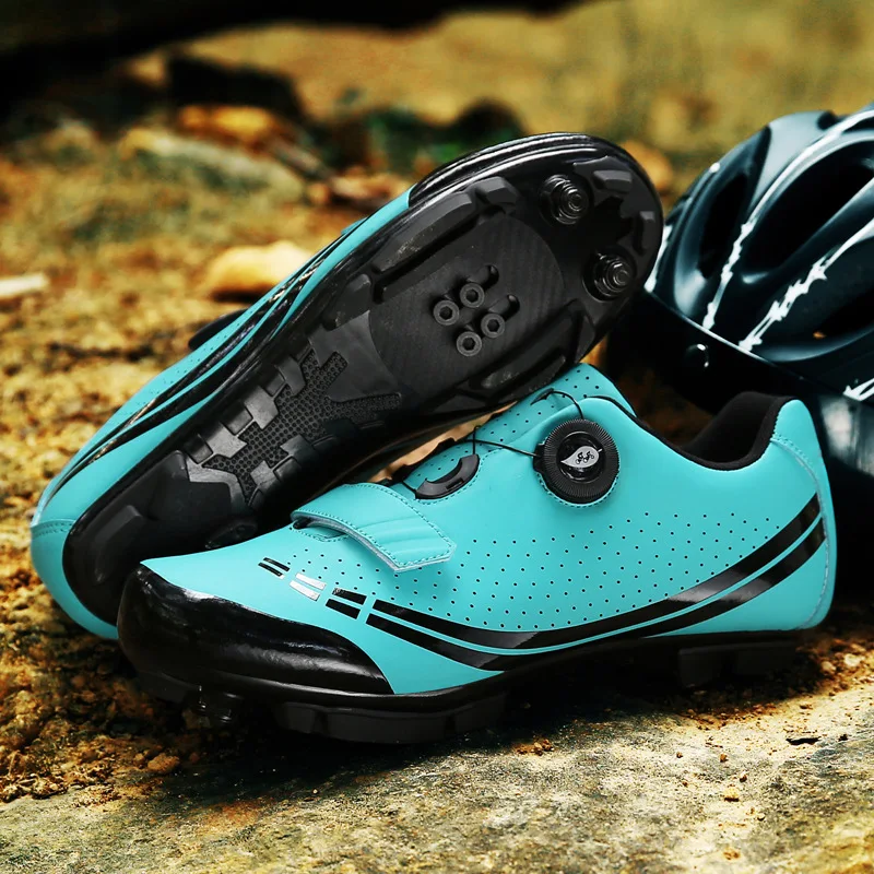 

New Professional Cycling Equipment Mountain Bike Rotating Button Bicycle Shoes Men Women Road Racing Cycling Shoes with Locks