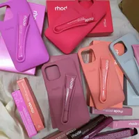 INS Colour Rhode Luxury DIY Lipstick Box Phone Case For Girl iPhone 15 16 16E 13 11 12 14 SE4 Pro Max Plus Portable Holder Cover
