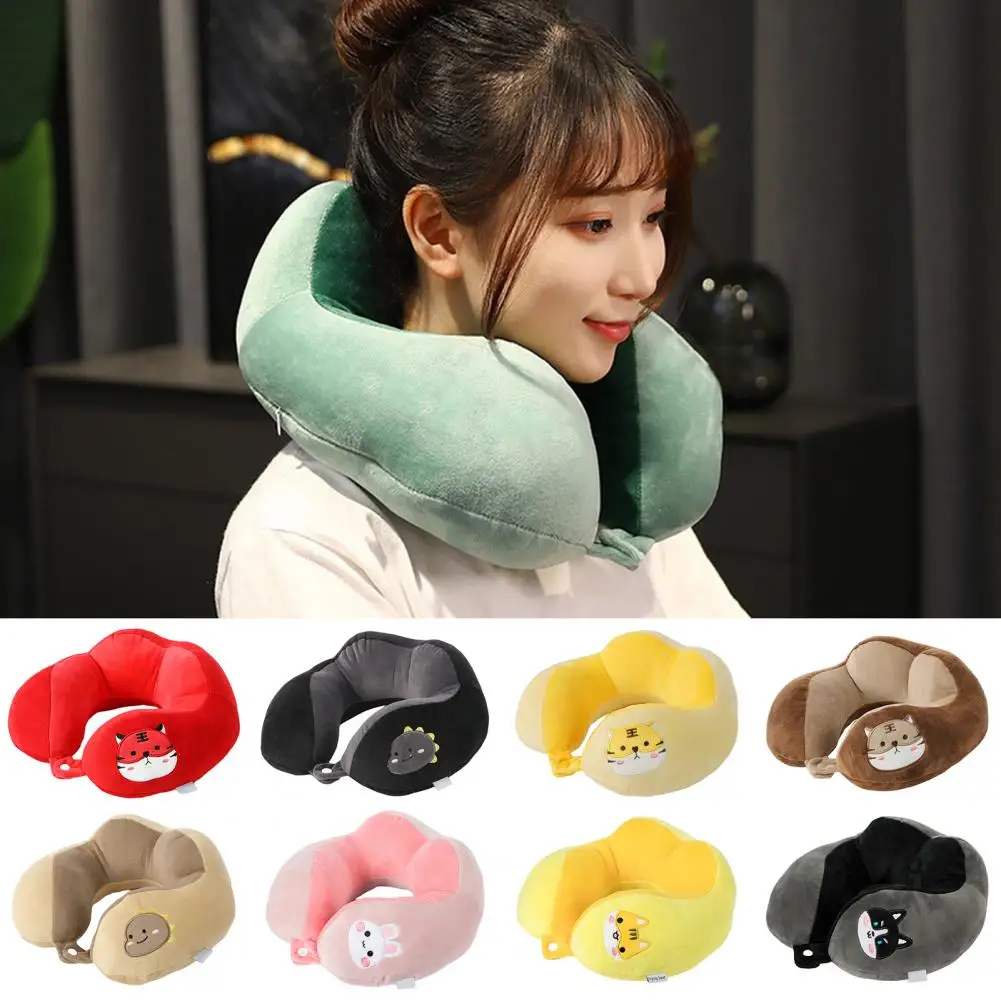 Neck Pillow with Hanging Hole Hump Design PP Cotton Kids Children Cervical Relieve Fatigue Plush U-shaped Pillow for Daily Life