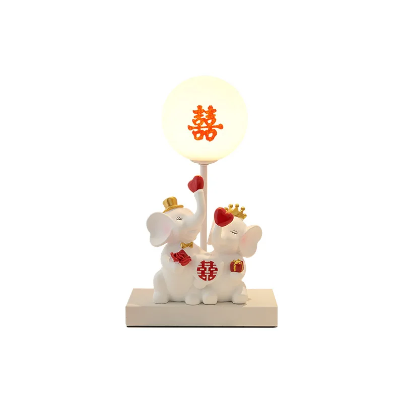 

desk lamp, bedroom bedside lamp, wedding room dowry red happy everbright